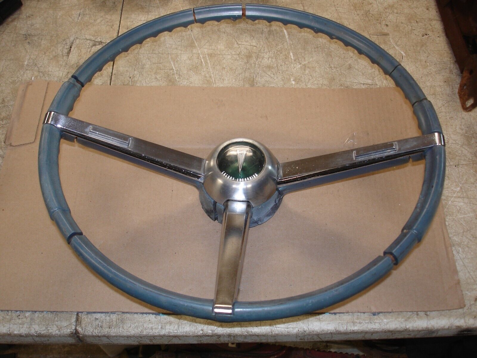 1967 1968 Pontiac GTO LeMans Tempest Firebird Blue Steering Wheel Assembly GM OE