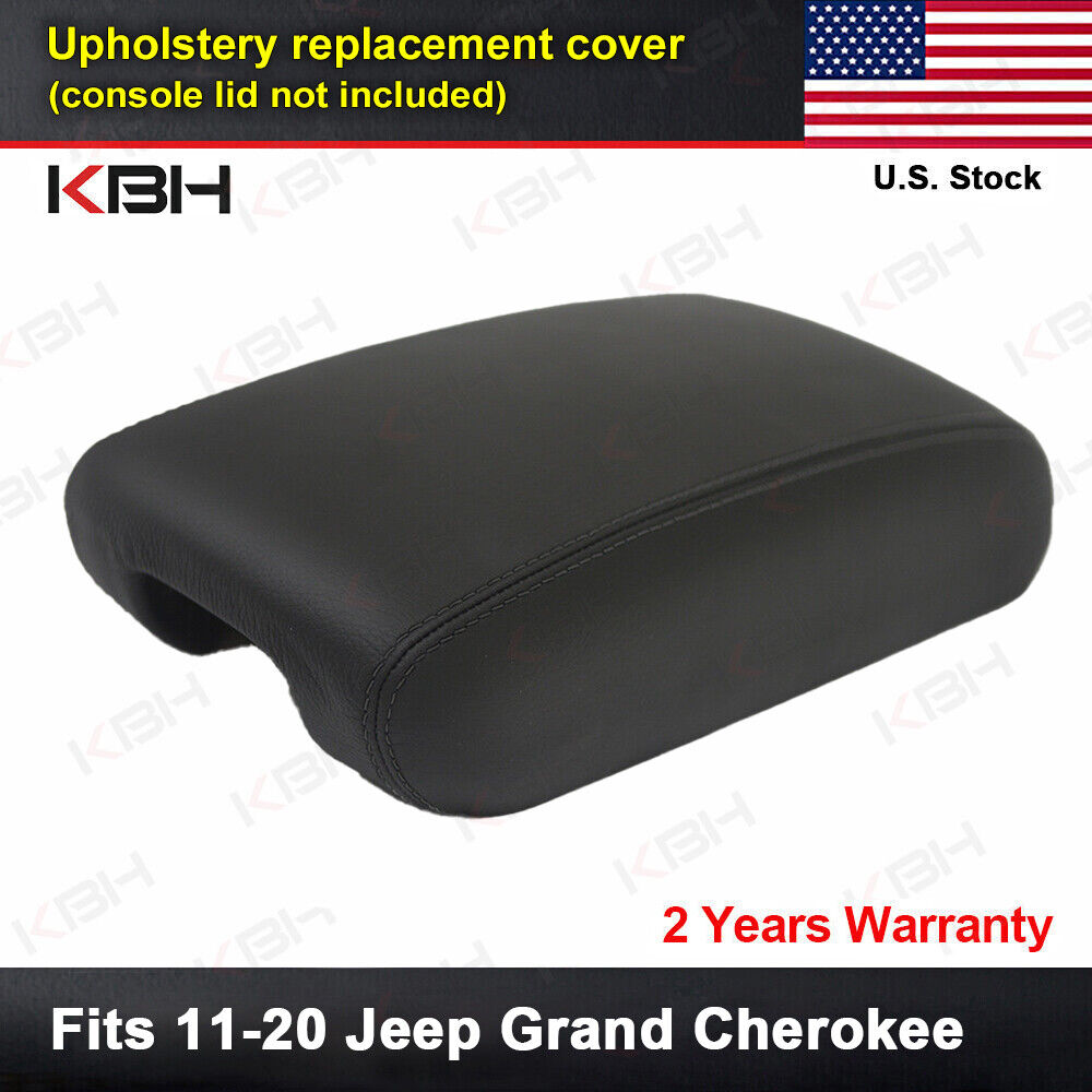 Fit 2011-2020 Jeep Grand Cherokee Leather Center Console Lid Armrest Cover Black