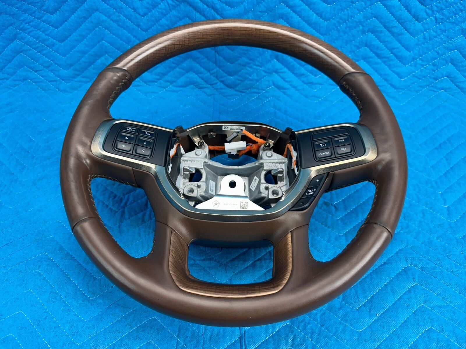 RAM 2500 3500 Steering Wheel Wood / Brown Leather Heated 2019-2022 OEM