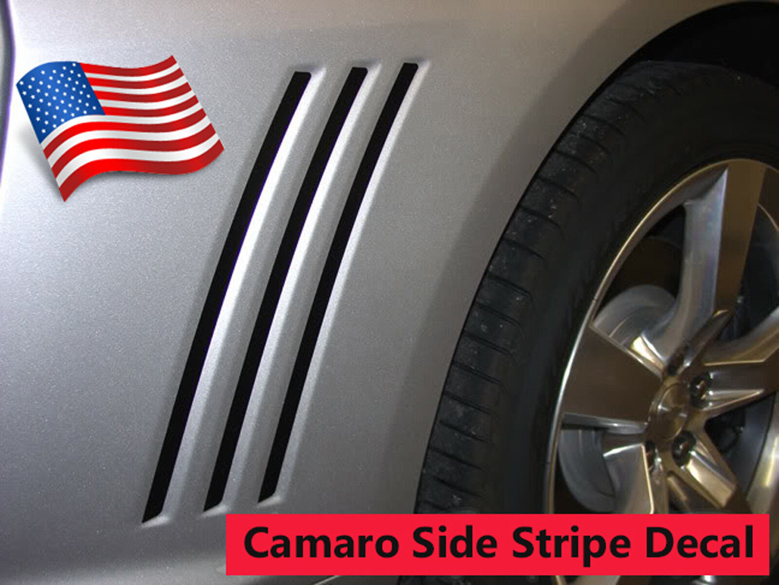 2010 2011 2012 2013 Chevy Camaro Side Vent Inserts Decals Stripes - BLACK
