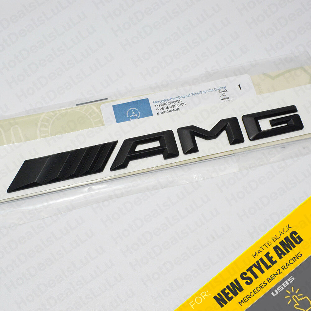 New Style AMG Emblem 3D ABS Matte Black Trunk Logo Badge Decoration Gift Sport