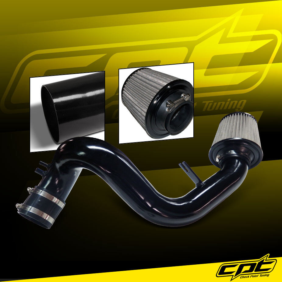 For 11-15 Sonata 2.4L 4cyl Black Cold Air Intake + Stainless Air Filter