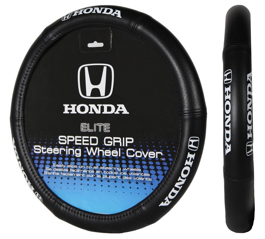 Elite Series Speed Grip \'Honda\' Steering Wheel Cover Black Synthetic Leather