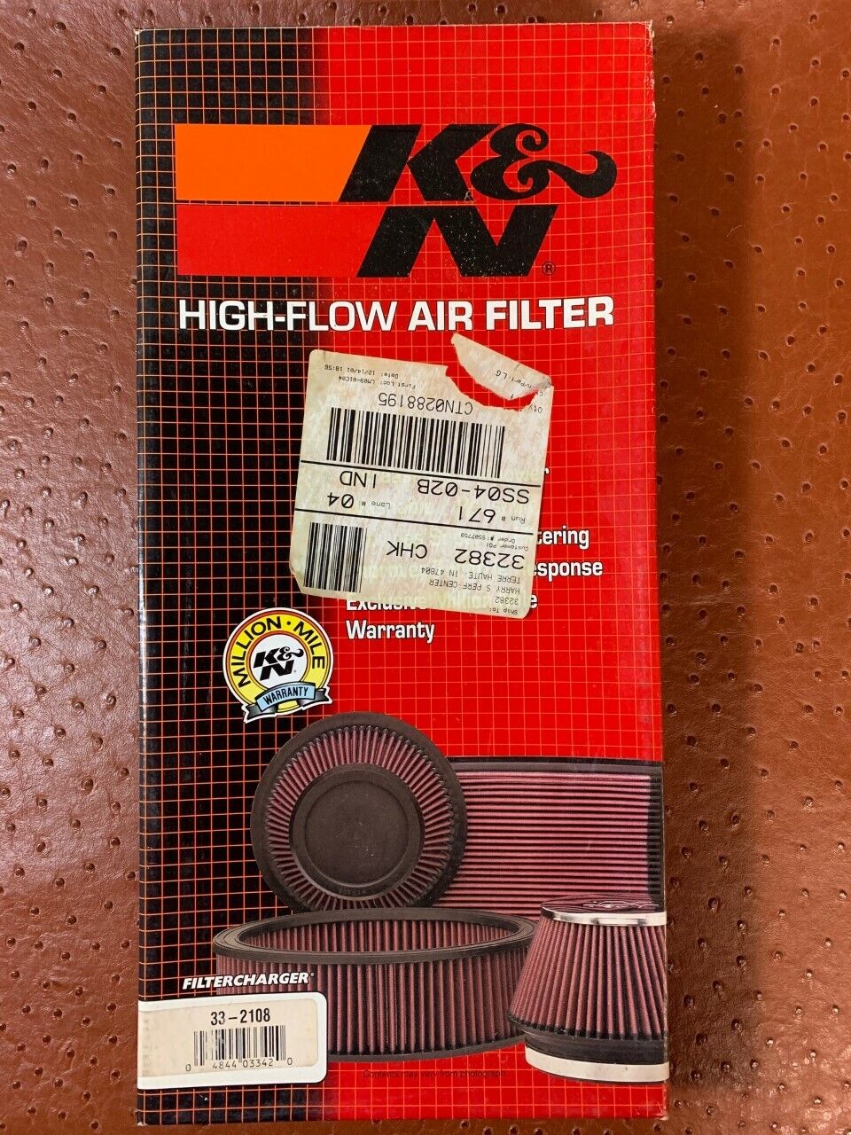 K&N Air Filter part # 33-2108 Honda Amigo / Axiom / Passport / Rodeo