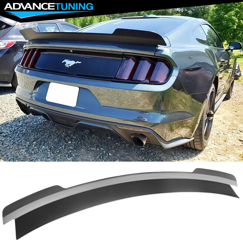 Fits 15-23 Ford Mustang Coupe MD Style Trunk Spoiler Wing ABS - Matte Black