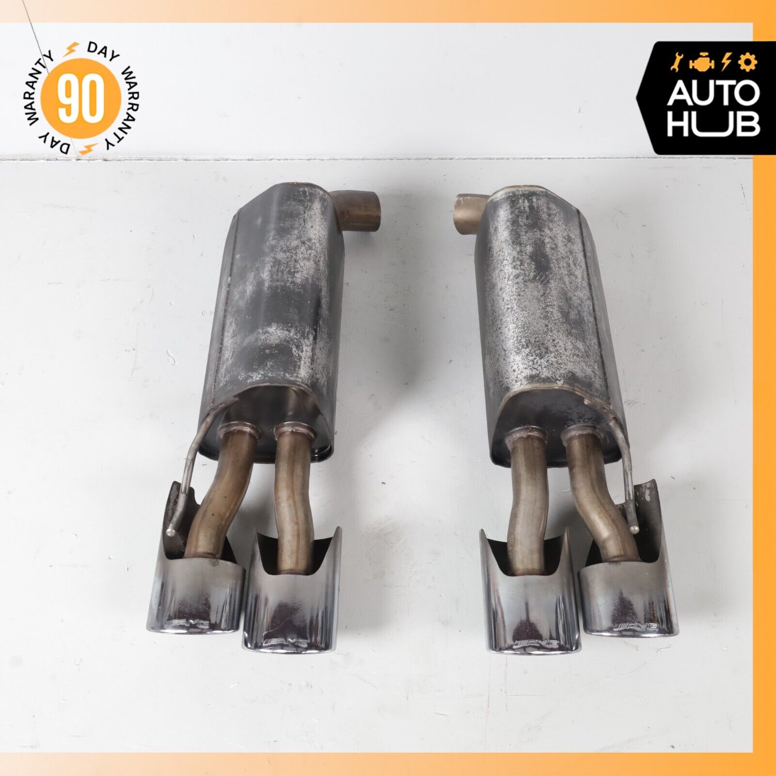 03-06 Mercedes W220 S55 CL65 AMG Exhaust Muffler Quad Tips Left and Right OEM