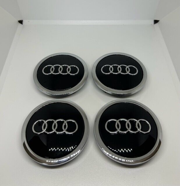 Set of 4 69mm Black Audi Wheel Center Cap 4B0601170