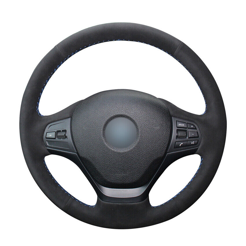 DIY Black Suede Car Steering Wheel Cover for BMW F30 316i 320i 328i Accessories