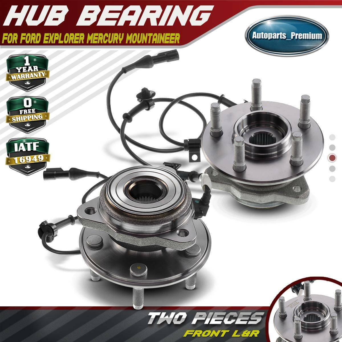 4WD Front2x Wheel Hub Bearing Assembly for Ford Ranger Mazda B3000 B4000 w/ABS