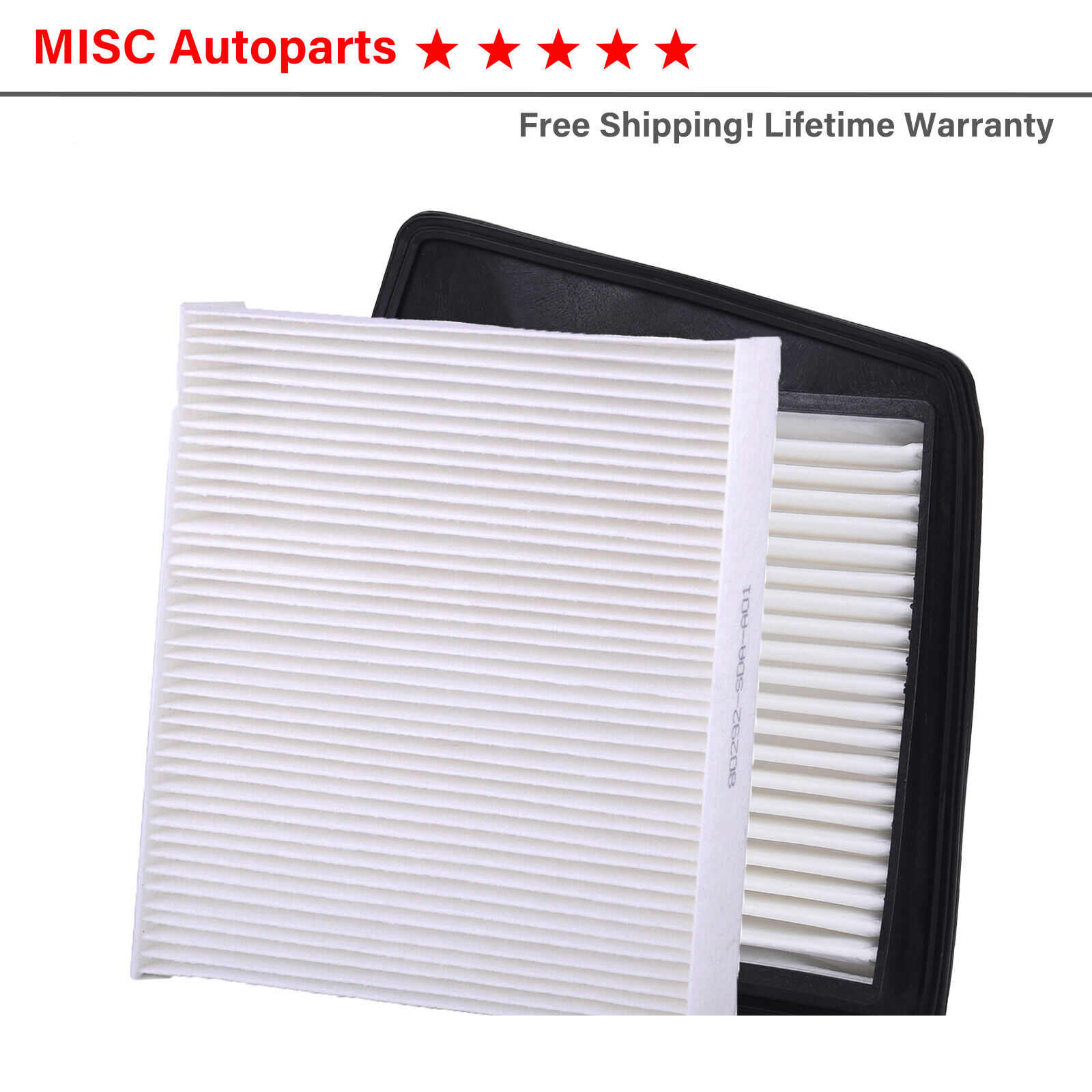 Engine & Cabin Air Filter For 09-14 Acura TSX 2.4L 17220-RL5-A00 80292-SDA-A01