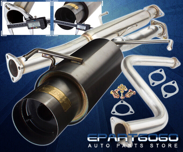 For 92-96 Prelude Bb6 Gunmetal Stainless Catback Exhaust System 4