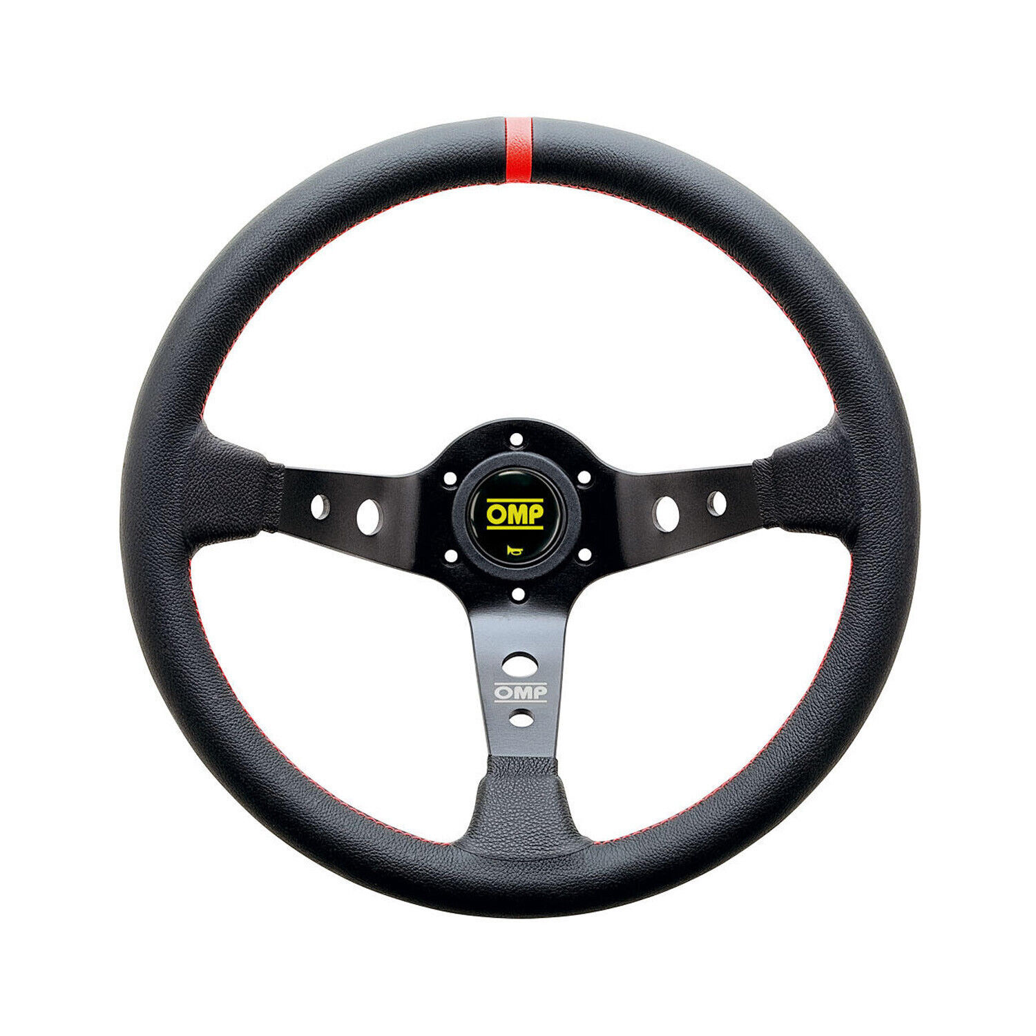 New OMP CORSICA BLACK-RED Leather Steering Wheel