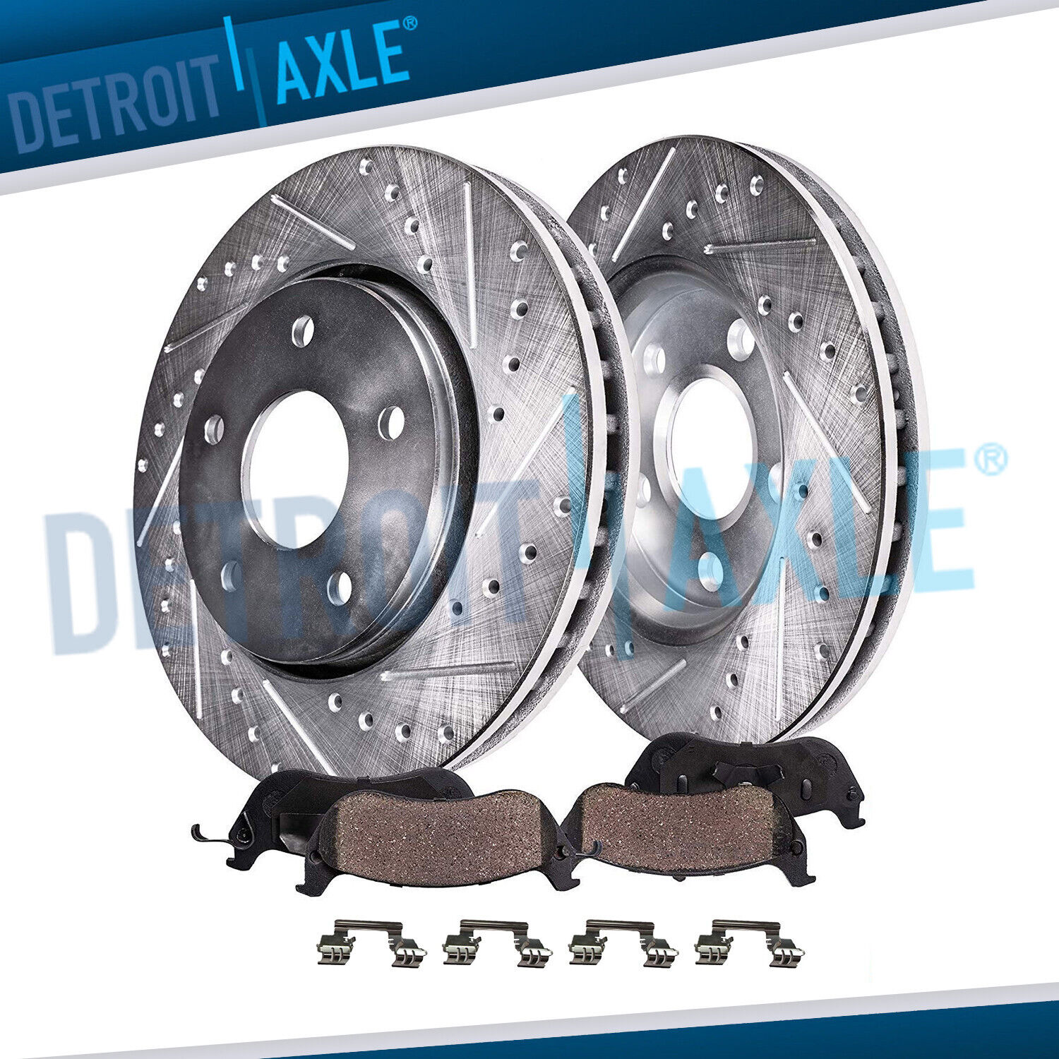 Front Drilled Brake Rotor & Ceramic Pad for Ford Five Hundred Freestyle Montego
