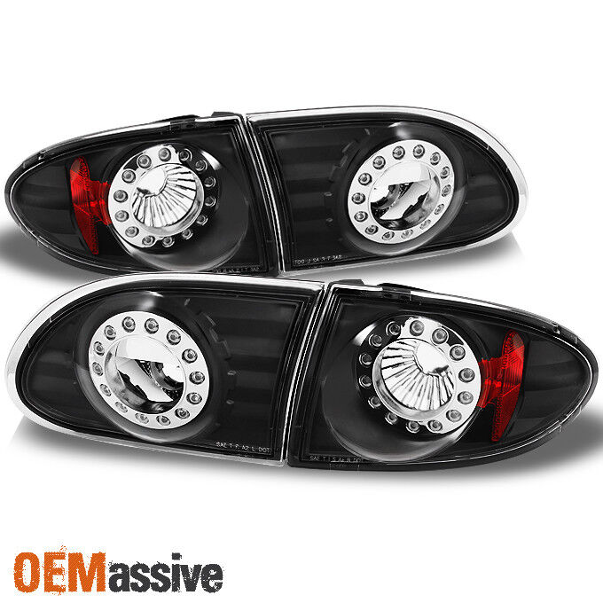 Fit 95-02 Chevy Cavalier LED Black Tail Lights Repalcement 4pcs L+R