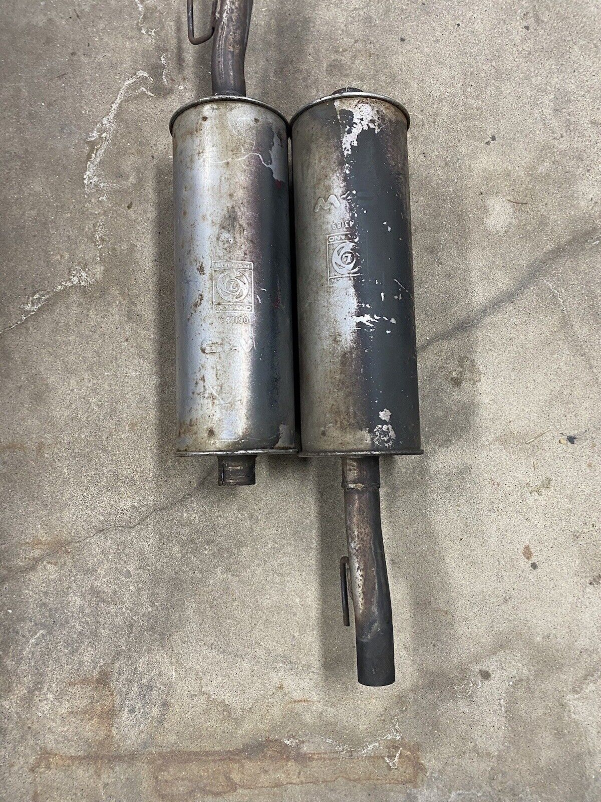 Jaguar XJ6 Series 2 Rear Left And Right Exhaust OEM C43190 And C43189.