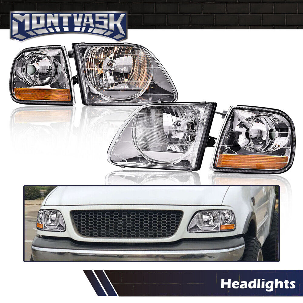 Lightning Headlights & Parking corner lights Set Fits 97-03 Ford F150/99-02 Expe