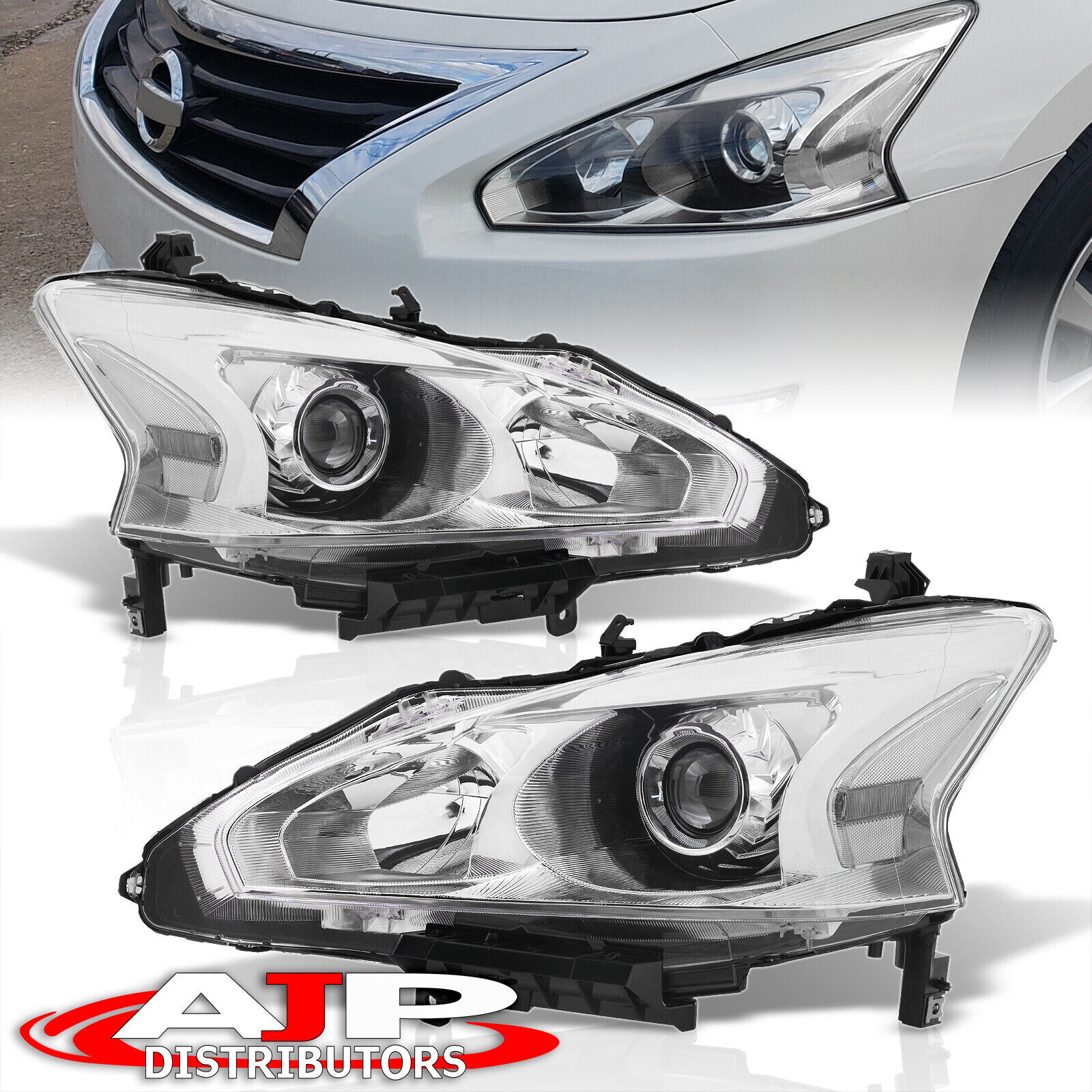 Clear Driving Halogen Head Lights Lamps LH+RH For 2013-2015 Nissan Altima Sedan