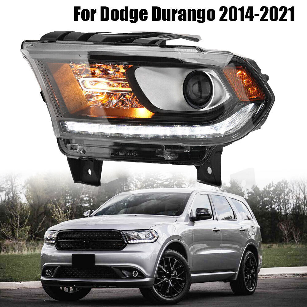 Driver HID Headlight For 2014 2015-2021 Dodge Durango Left Black W/LED DRL Lamp