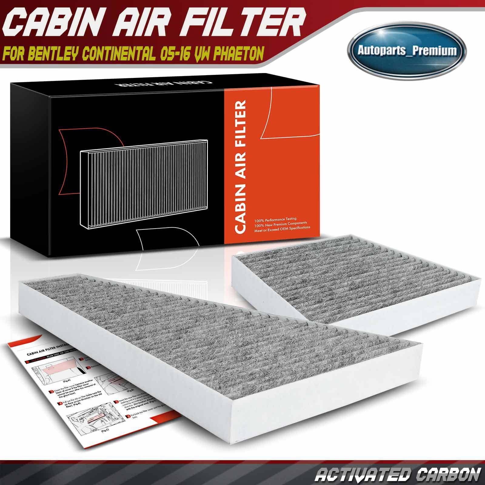 2x Activated Carbon Cabin Air Filter for Bentley Continental Volkswagen Phaeton