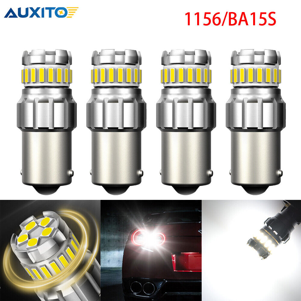 4X 1156 BA15S 7506 LED Backup Reverse Bulbs Light Super White 6500K Lamp AUXITO