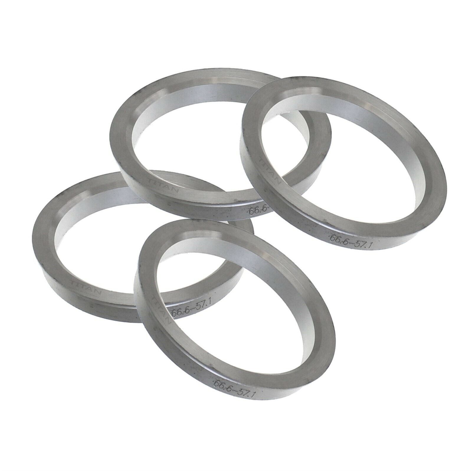 4pcs Aluminum Hubcentric Rings 66.6mm to 57.1mm | 66.56 - 57 fits VW Audi