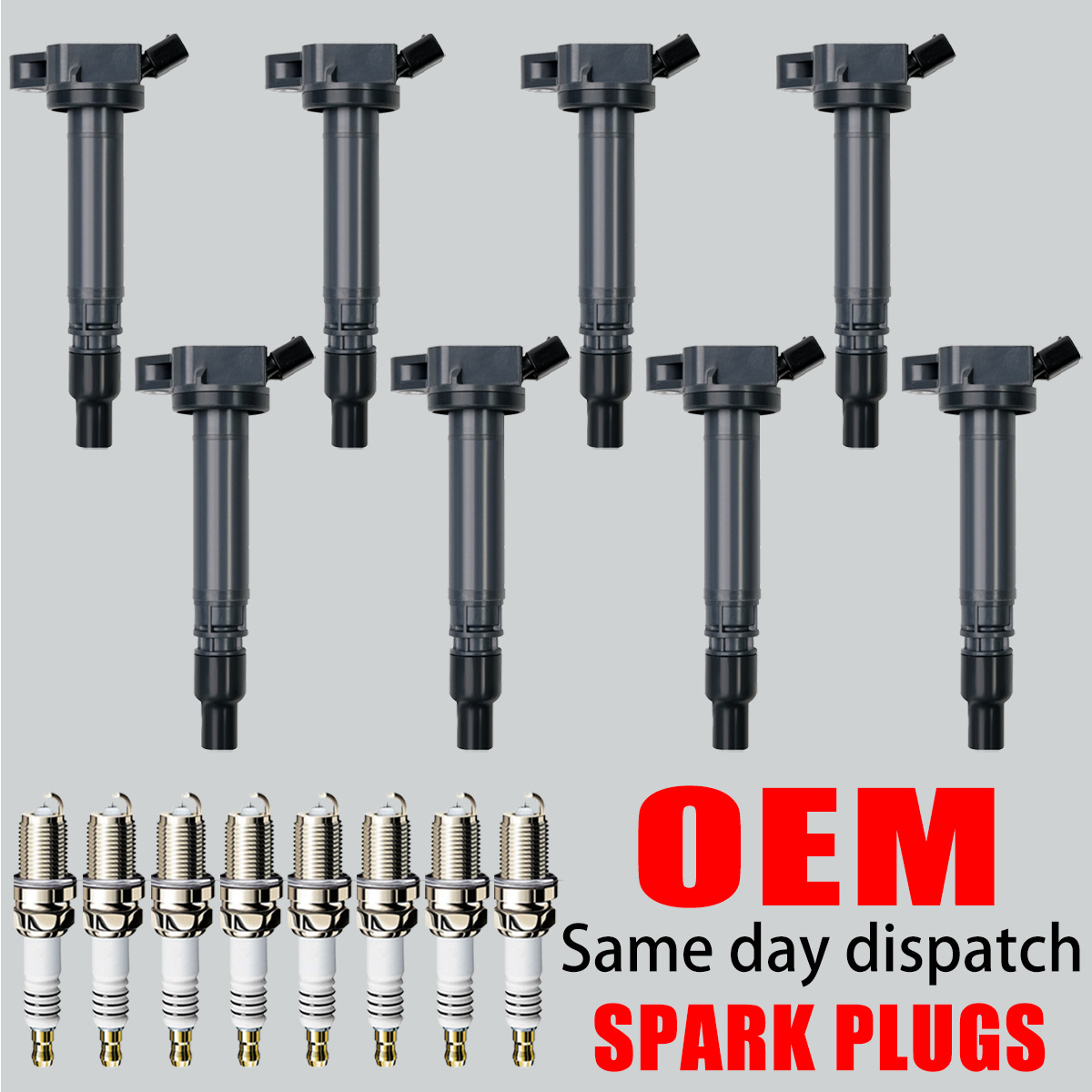 8X Ignition Coil & Spark plug For LS460 GX460 LS600h Toyota Sequoia Tundra UF507