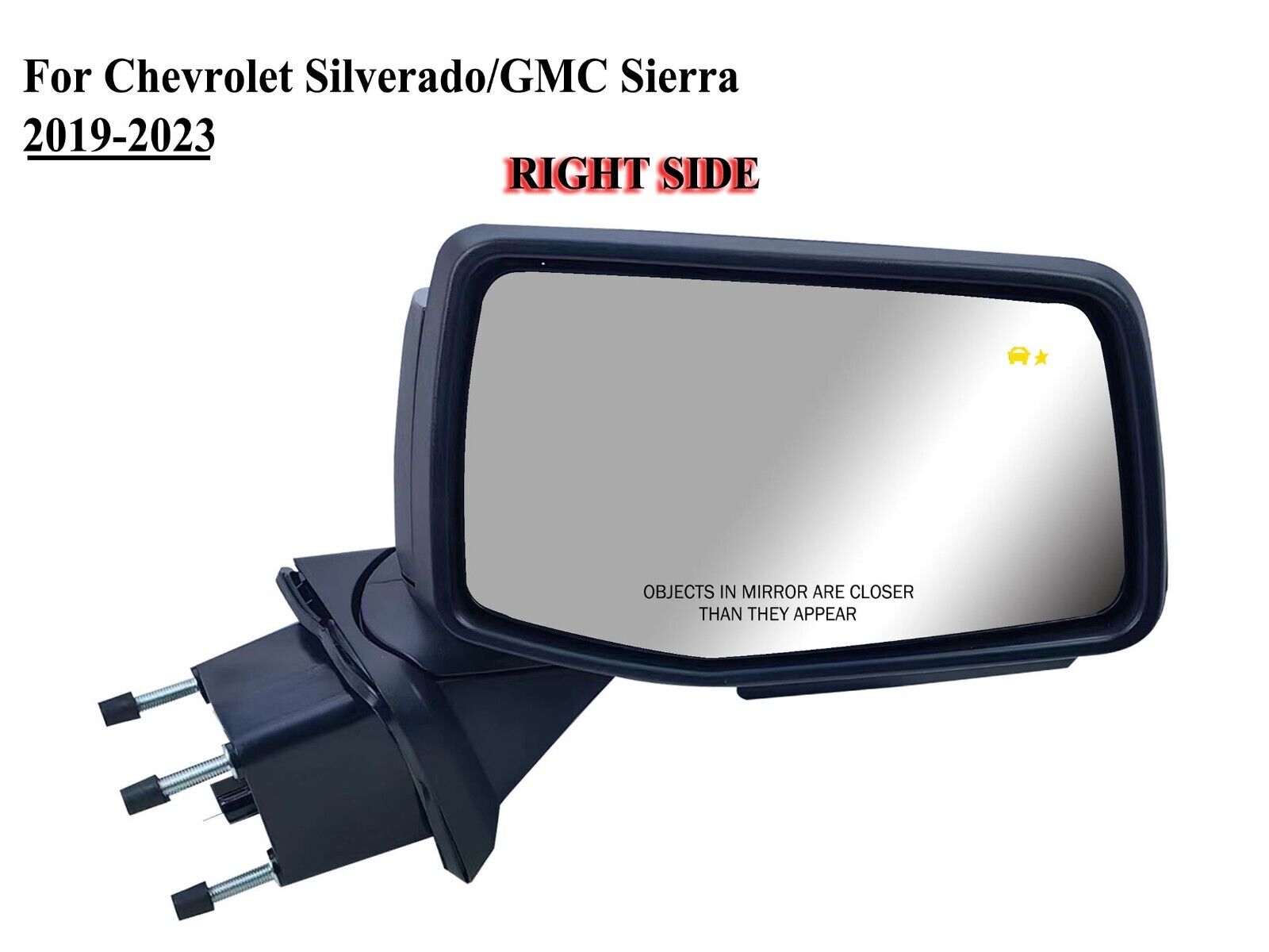 Right Side Mirror Power Heat BLIS and Signal Light  Silverado/GMC Sierra 19-23