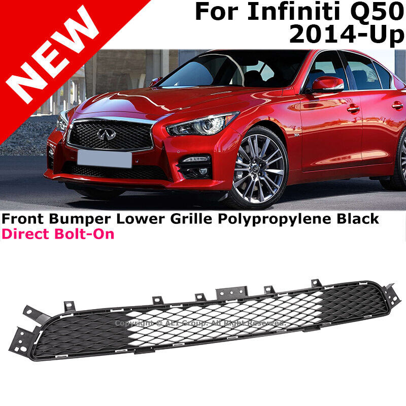 Front Bumper Radiator Grille For Infiniti Q50 14-17 Direct Replacement Bolt-on