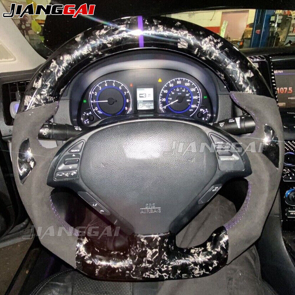 Forged Carbon Fiber Alcantara Steering Wheel Fit 09-13 Infiniti G37 G37X Sedan