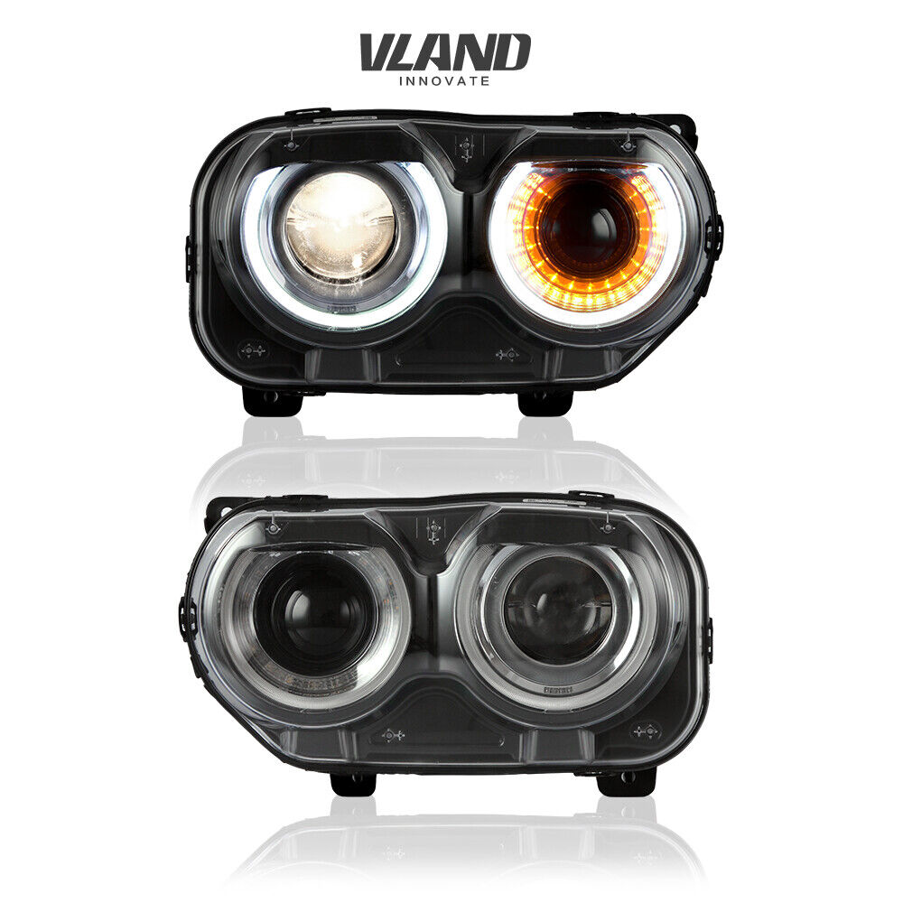 VLAND LED Headlights Fit Dodge Challenger SE R/T 2015-2022 LED DRL Headlight