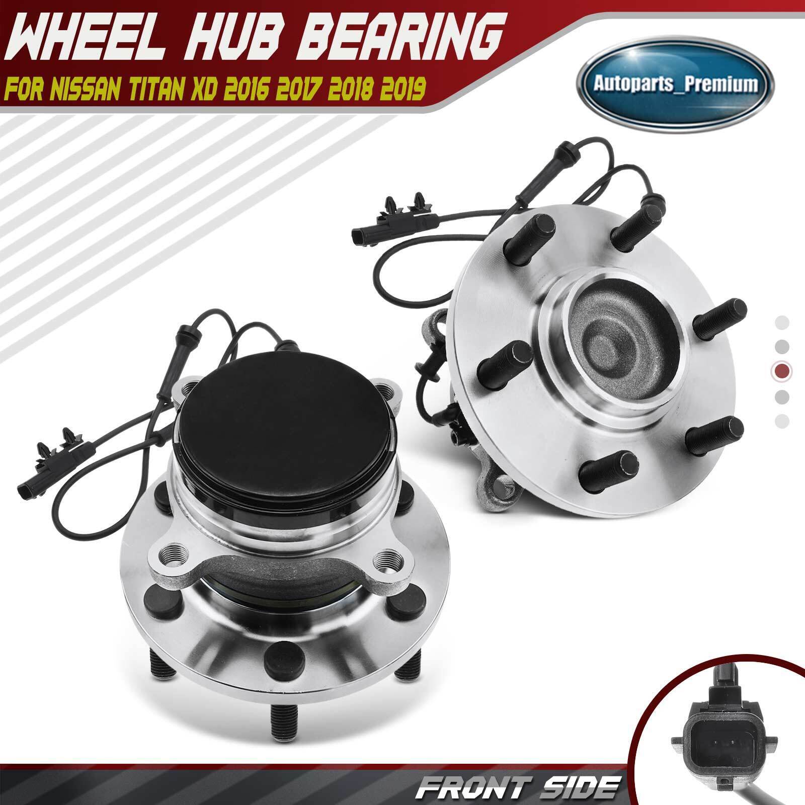Front Left & Right Wheel Hub Bearing Assembly for Nissan Titan XD 2016-2019 RWD