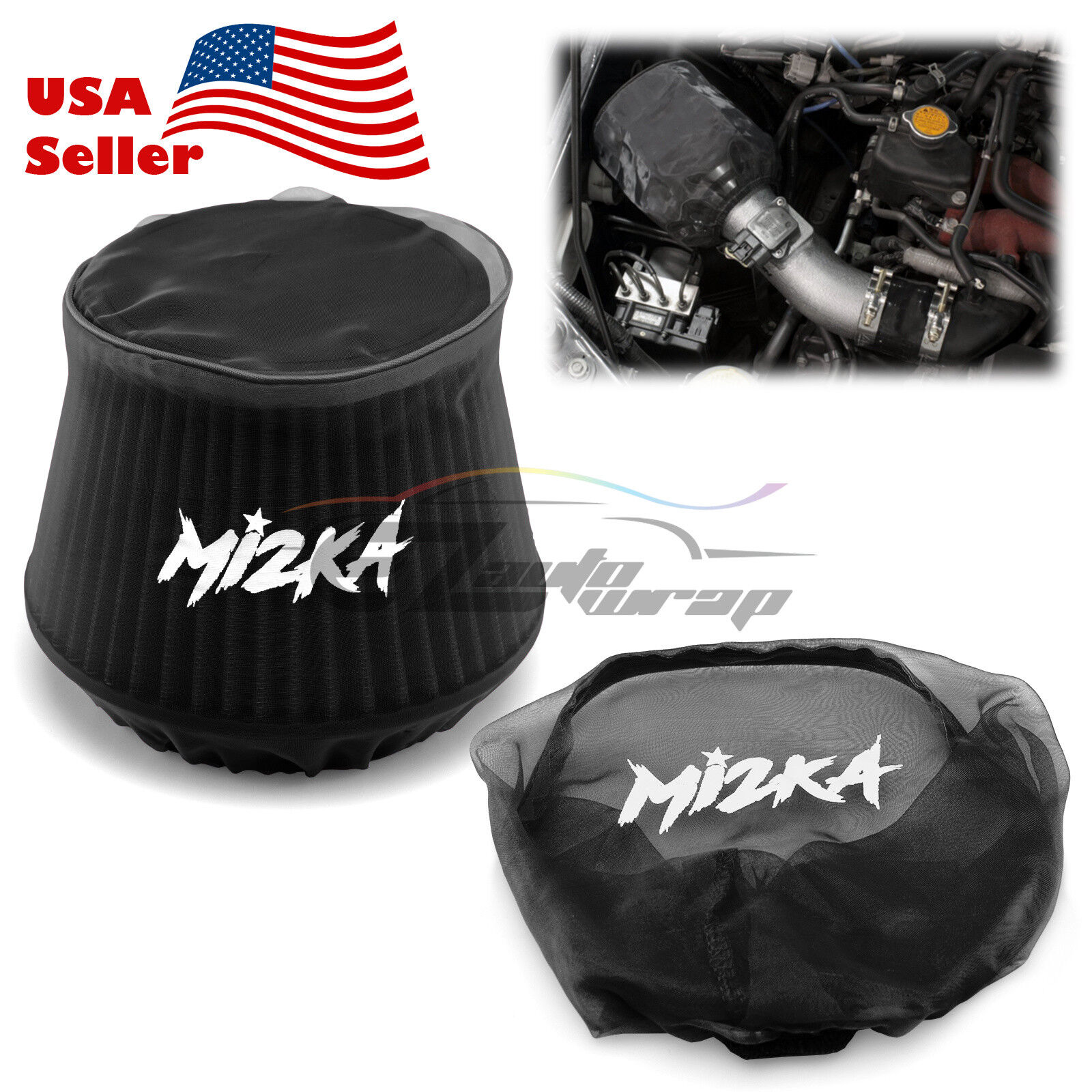 Black Engine Air Intake Pre Filter Cone Conical Filter Cover Ram Pickup