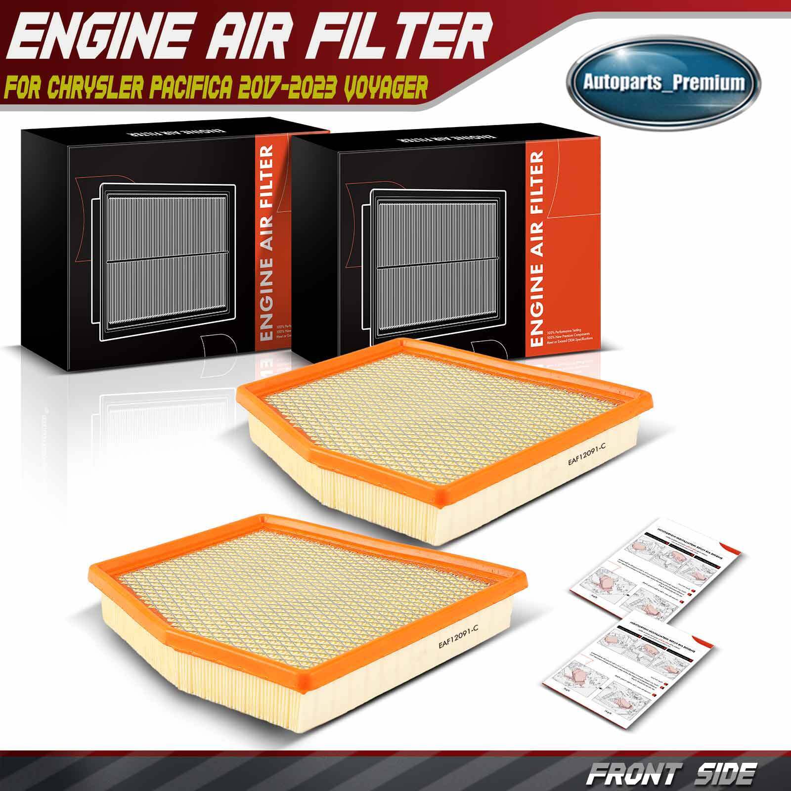 2Pcs Engine Air Filter for Chrysler Pacifica 2017-2023 Voyager 2020-2023 V6 3.6L
