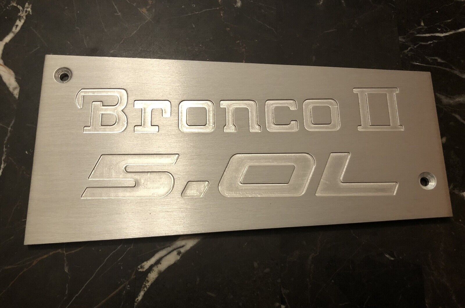 Ford Mustang 5.0 custom aluminum intake manifold plaque BRONCO II
