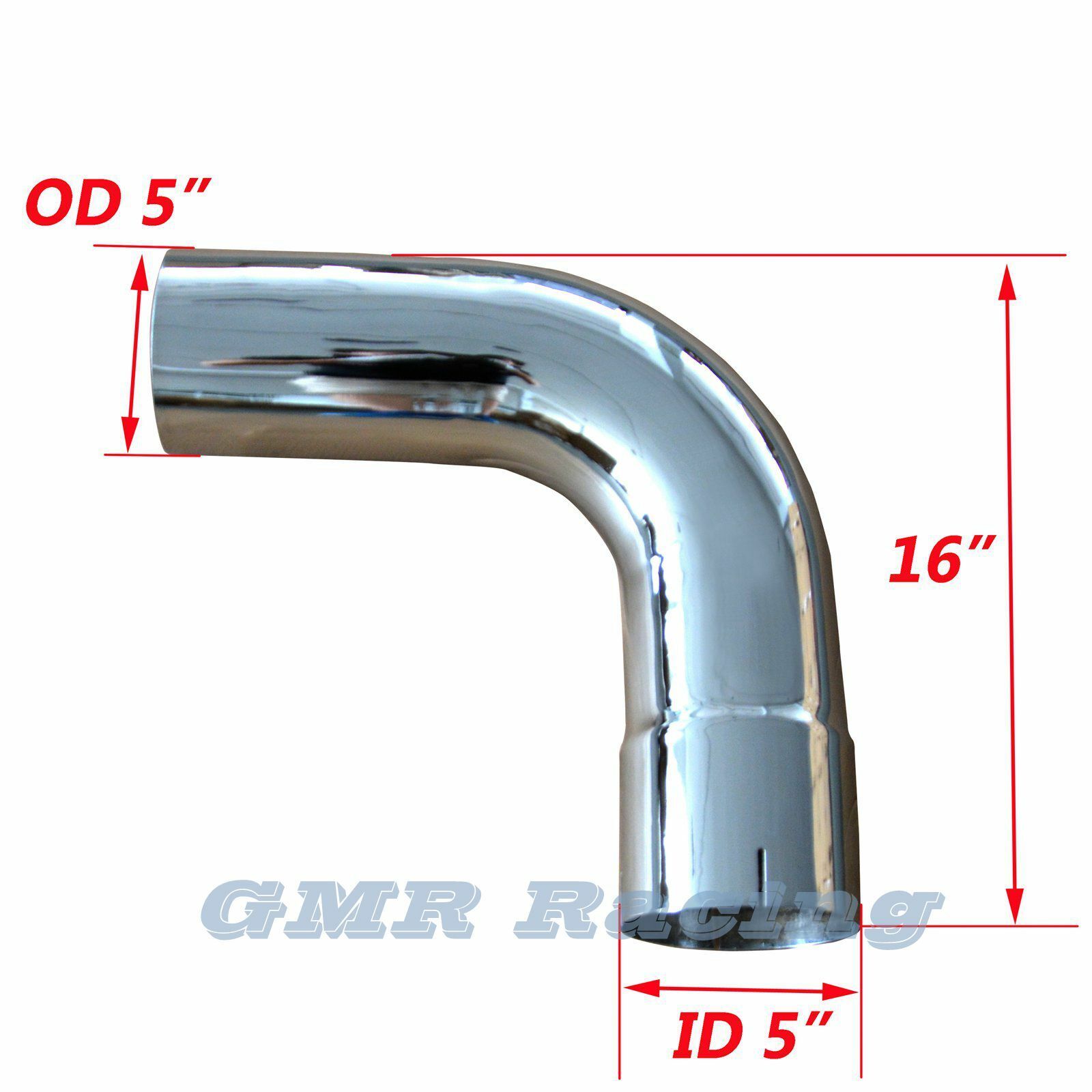 Chrome 90 Degree 5 Inch Exhaust Elbow Pipe 5