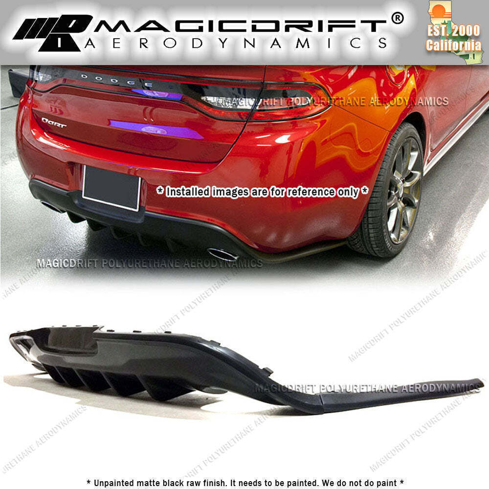 For 13-16 Dodge Dart GTS Style Rear Bumper Lower Diffuser Lip Urethane GT SRT