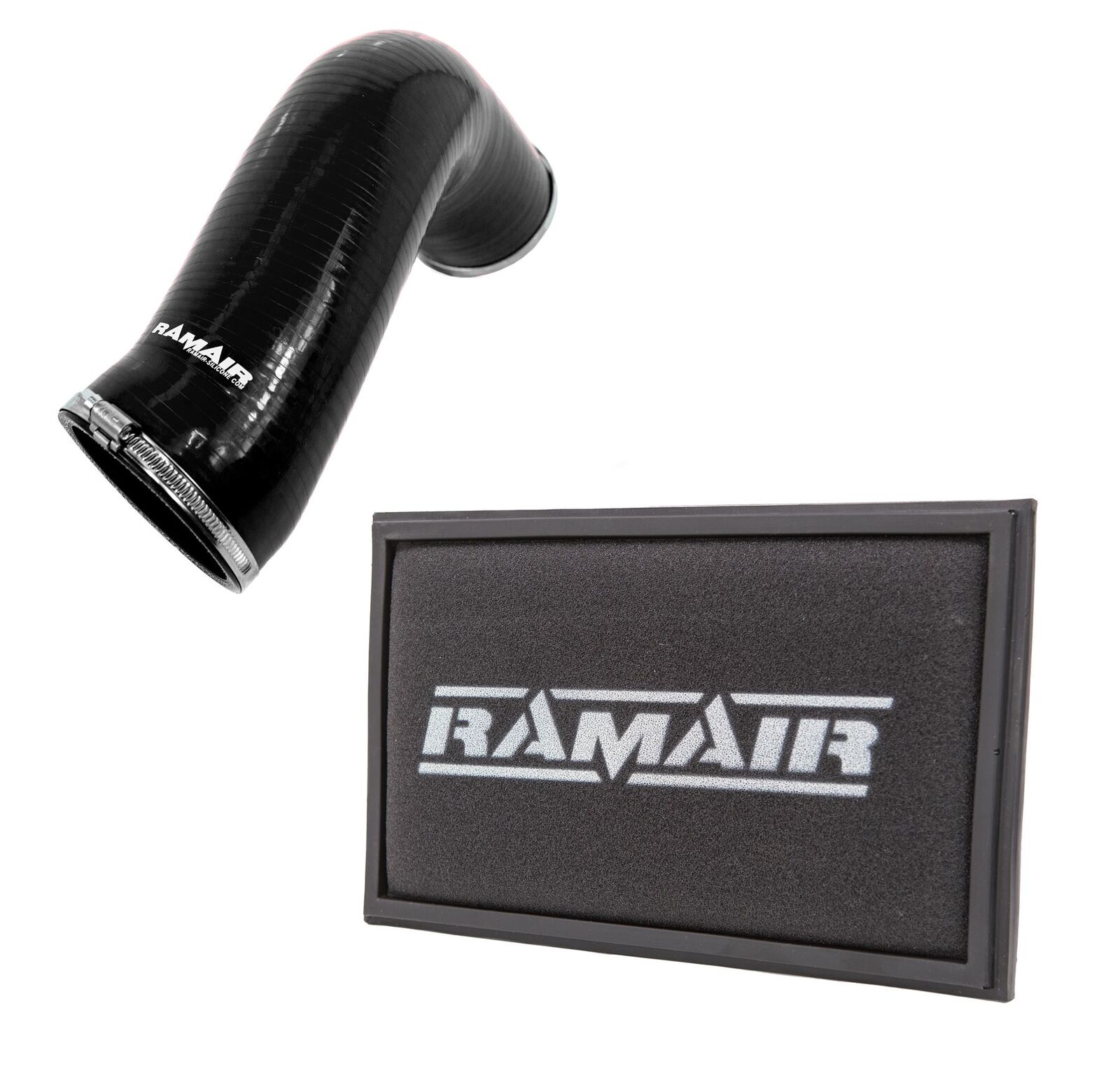 Black Ramair Silicone Intake Pipe & Panel Air Filter for Seat Leon TSI Cupra