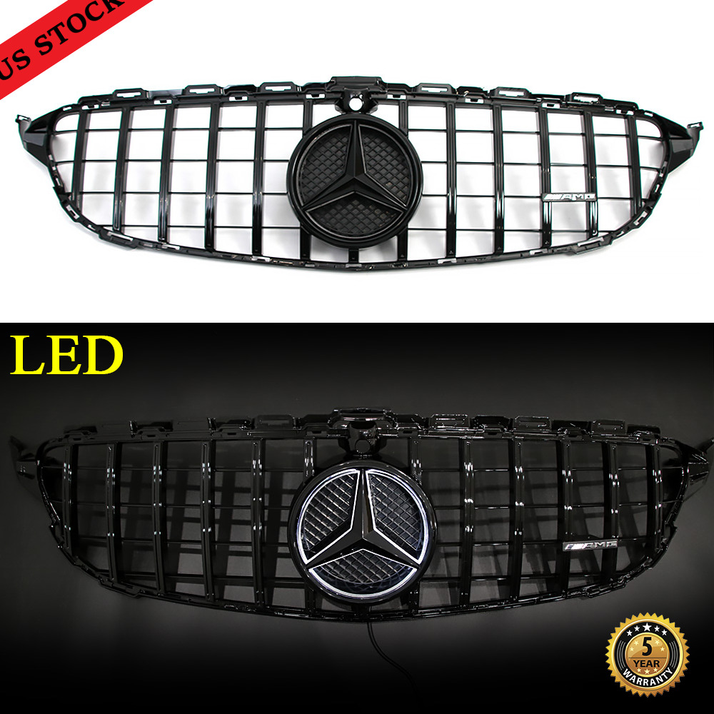 GTR Style Grille W/Camera For Mercedes Benz W205 2015-2018 C180 C200 C300 C43AMG