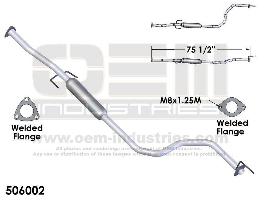 Exhaust Pipe Fits: 1996-1997 Honda Civic del Sol