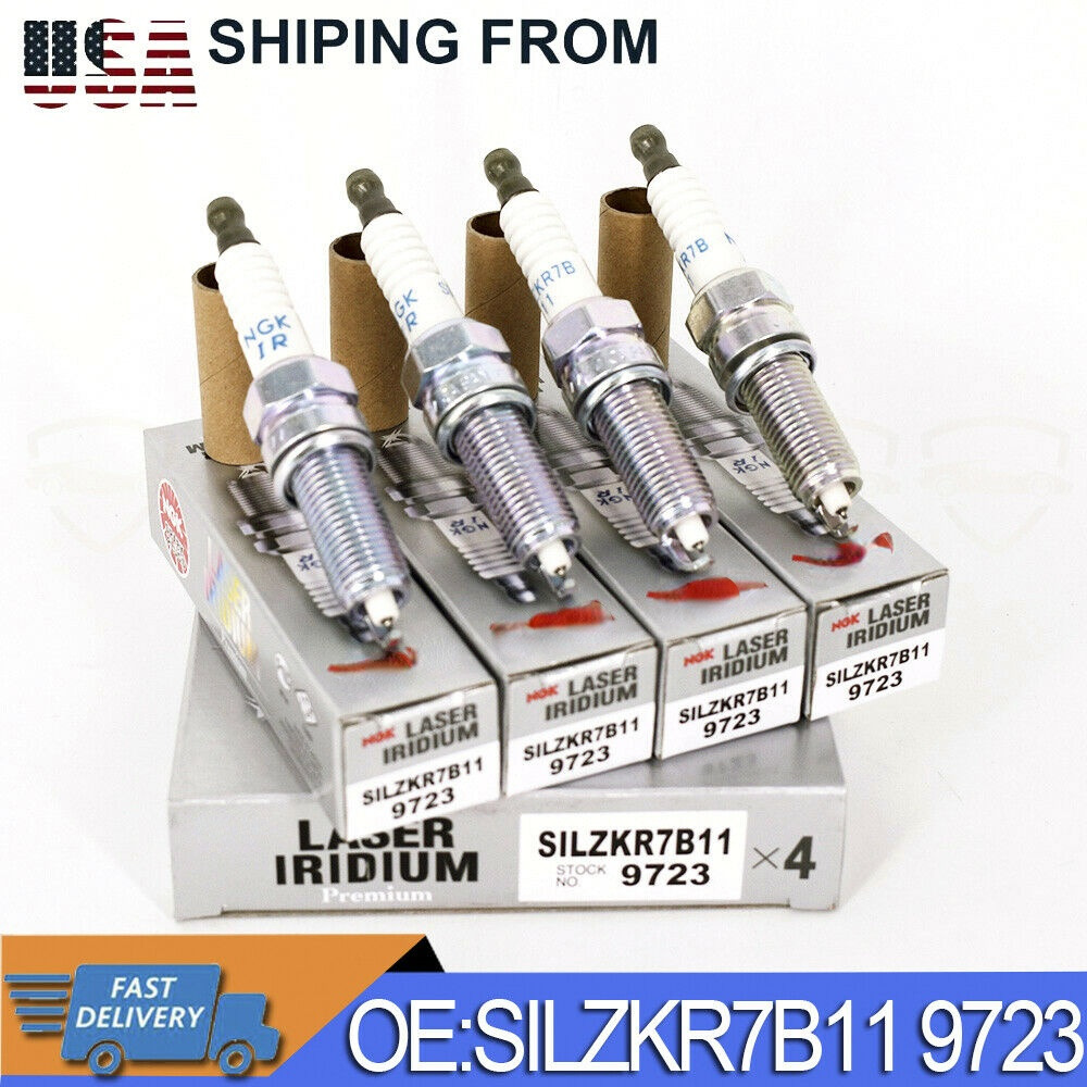 4Pcs Laser SILZKR7B11 9723 Iridium Spark Plugs NGK Fits Hyundai Elantra Santa Fe