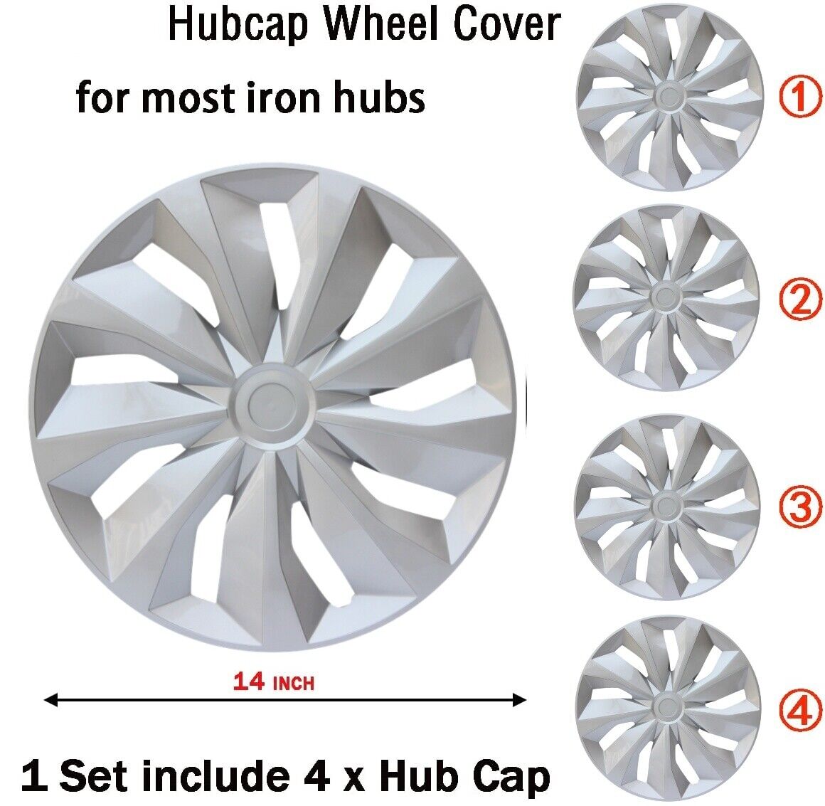 4PC Replacement Hubcaps Wheelcovers for Toyota Pickup Paseo 14\