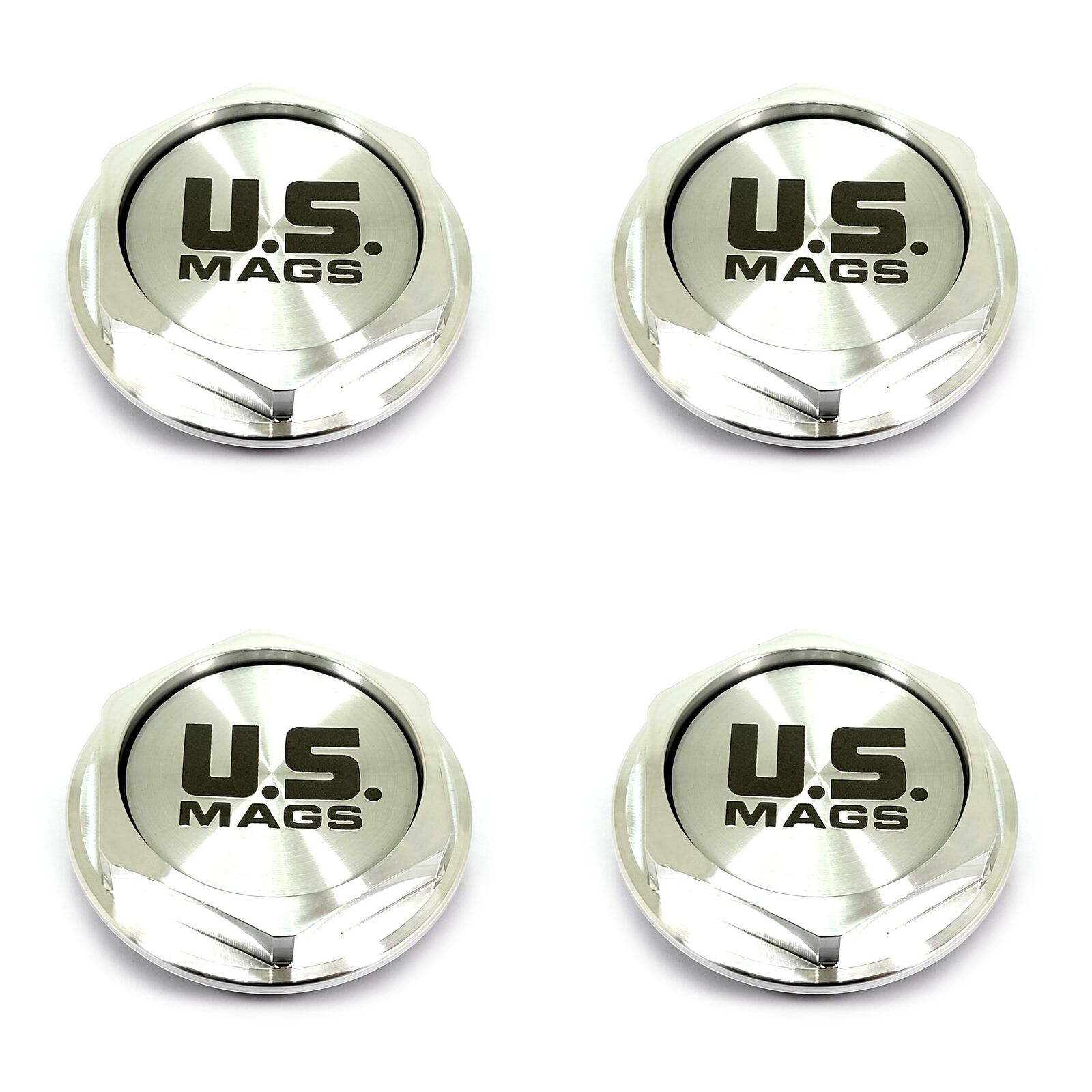 4 US Mags Machined Silver Center Caps for 5L U126 Boulevard U125 Boulevard