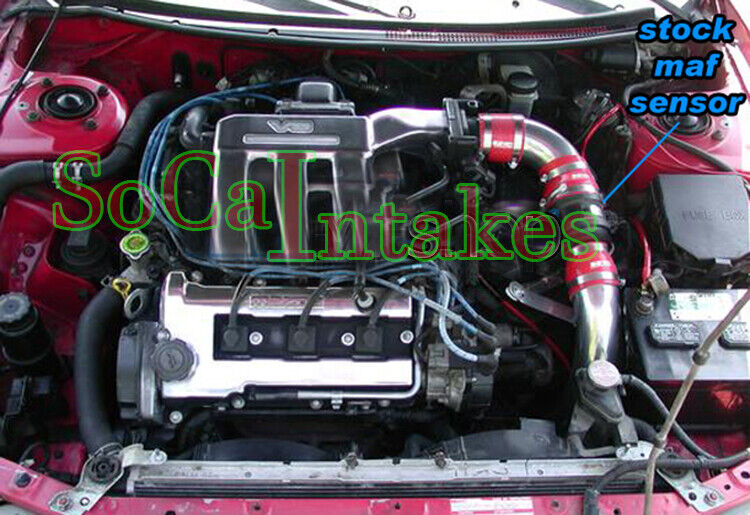 Red Cold Air Intake Kit For 1993-97 Ford Probe Mazda MX6 / 626 2.5L V6