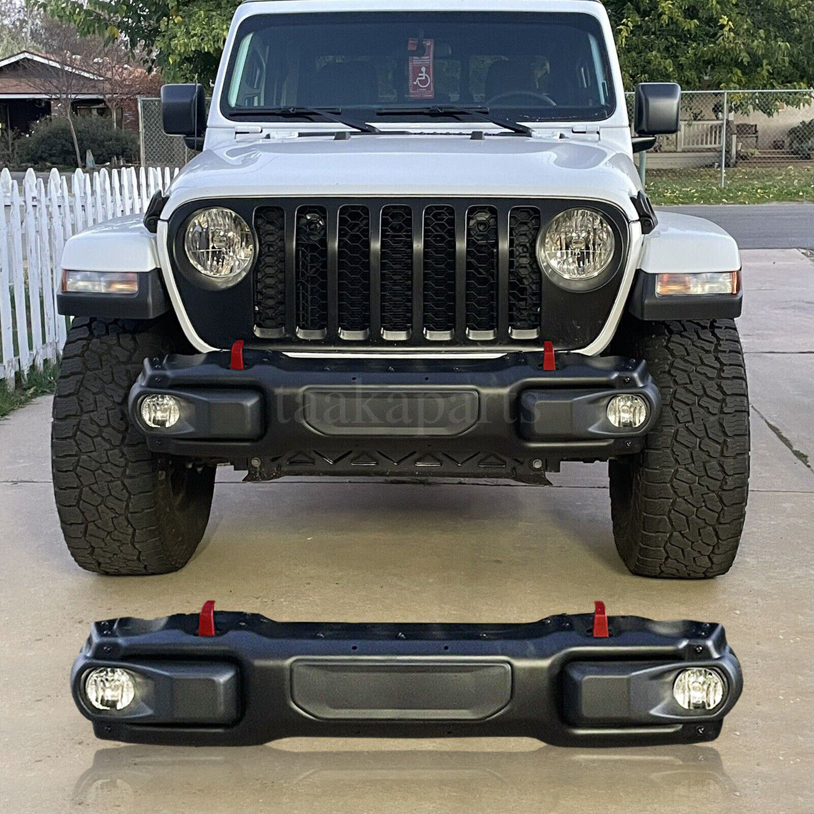 Front Bumper Steel w/LED Fog lights Fit For Jeep Wrangler Gladiator JL JT 18-23+