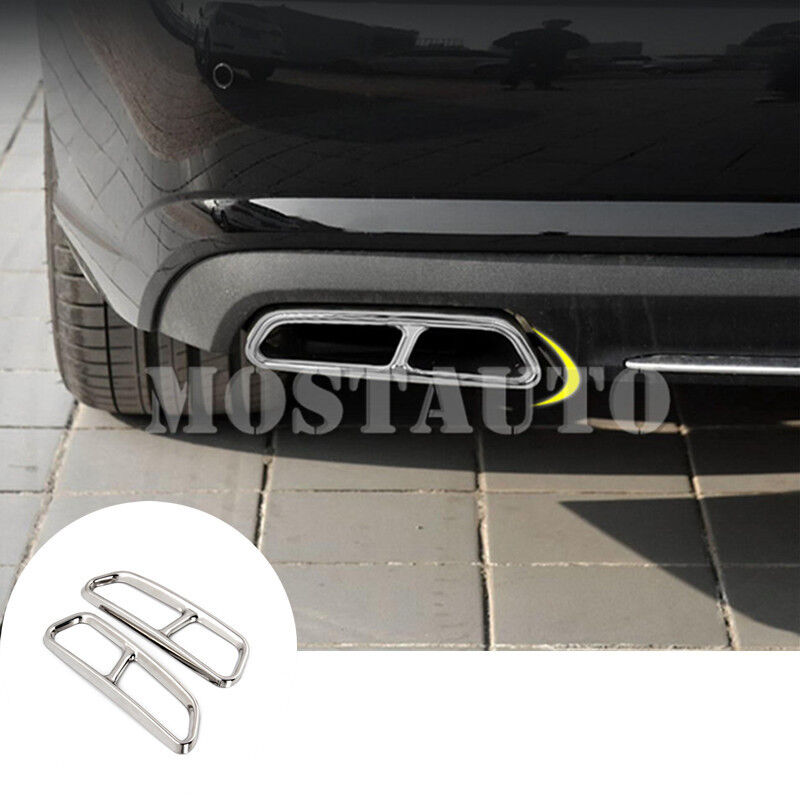 For Audi A6 S6 Rear Exhaust Muffler Tail Pipe Cover 2pcs  2015-2018