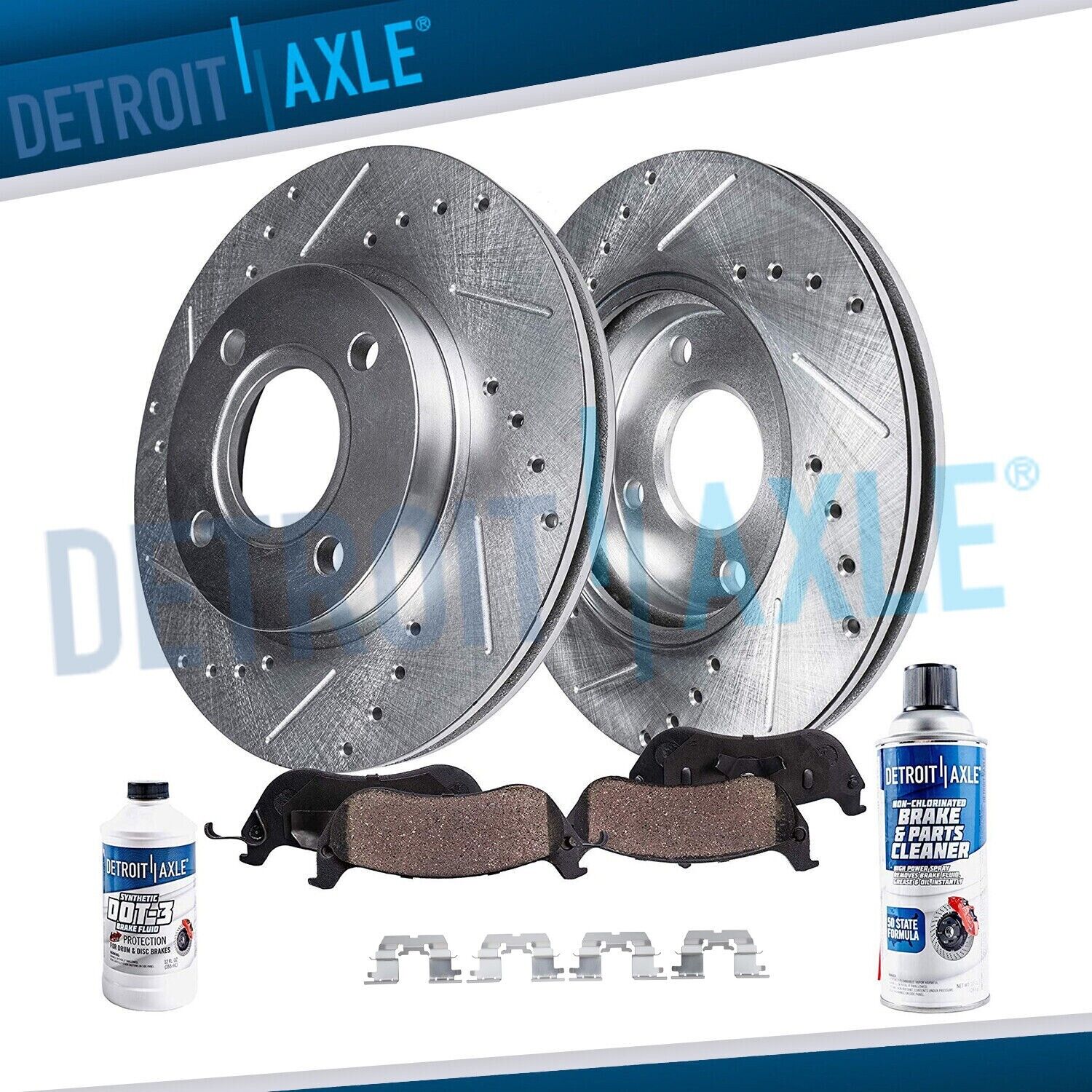 Front Drilled Disc Brake Rotors + Ceramic Pads for 2004 2005 2006 Scion xA xB