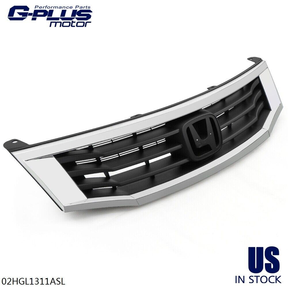 Fit For 2008-2010 Honda Accord Sedan 4Dr Chrome Front Hood Bumper Grill Grille