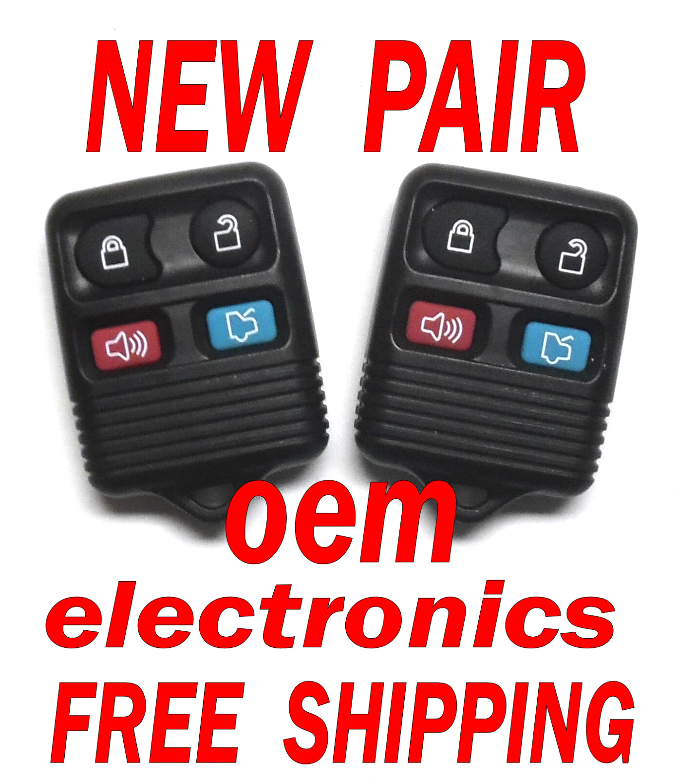 PAIR OEM ELECTRONIC 4 BUTTON REMOTE KEY FOB FOR 2002-2005 FORD EXPLORER