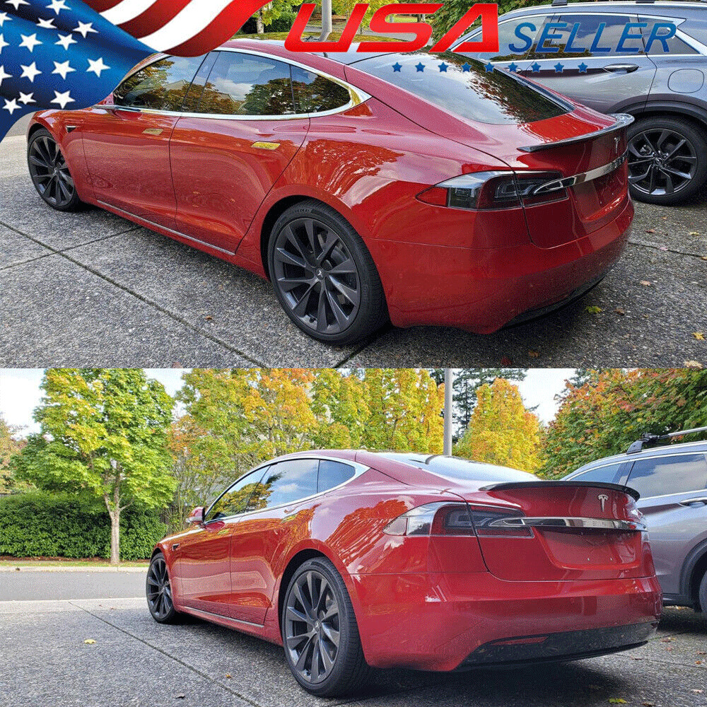 Real Carbon Fiber For 2012-2019 2020 Tesla Model S Spoiler Wing Rear Trunk Lip S