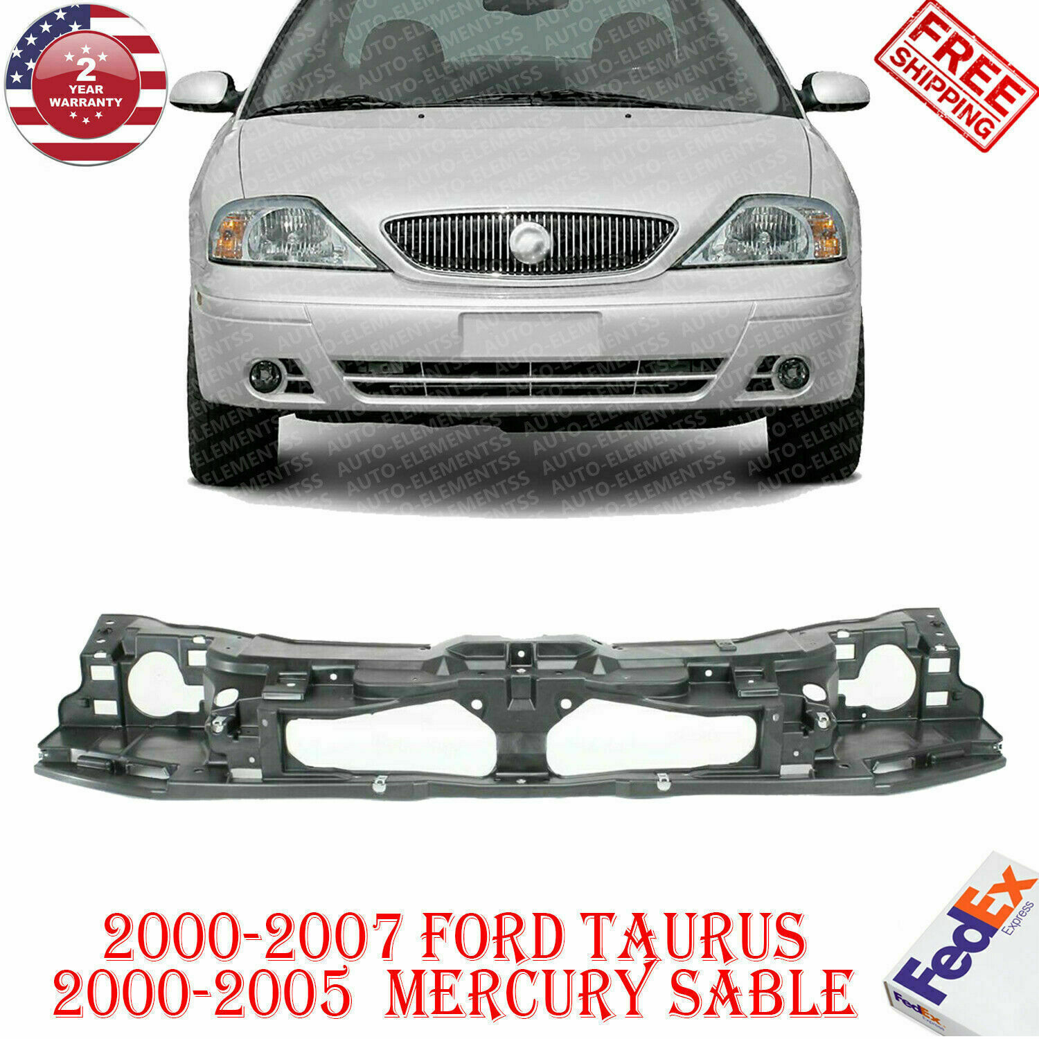 New Grille Mounting Header Panel For 2000-2007 Ford Taurus / 00-05 Mercury Sable